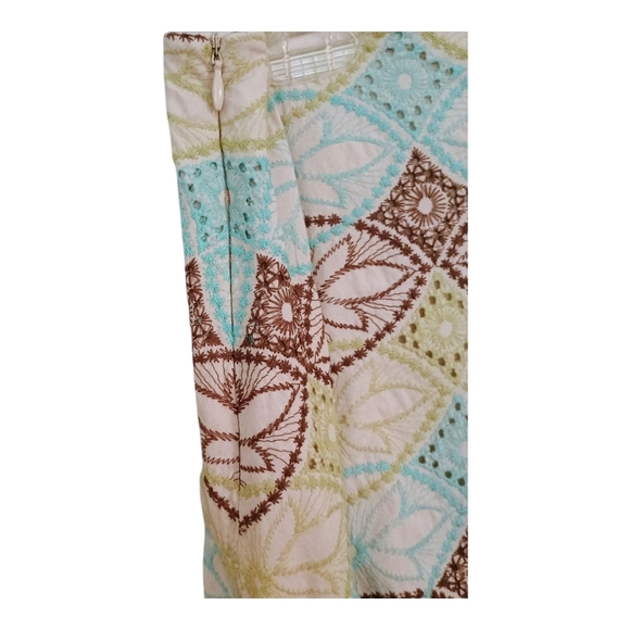 Josephine Chaus Embroidered Floral Full Midi Skirt 100% Cotton Size 14 - Picture 4 of 6